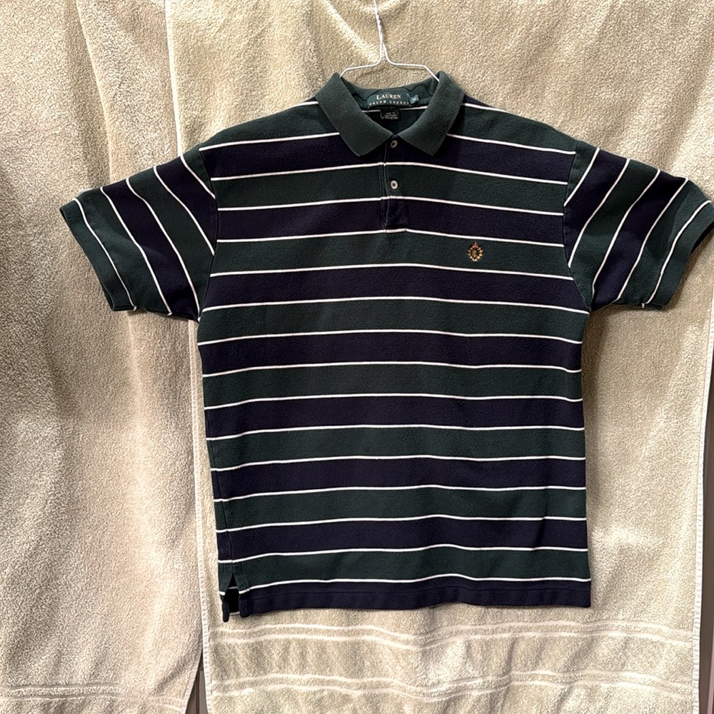 Lauren Ralph Lauren, vertical green and purple, polo shirt